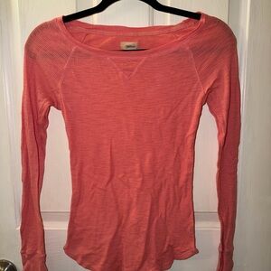 Aerie Coral Long Sleeve Tee